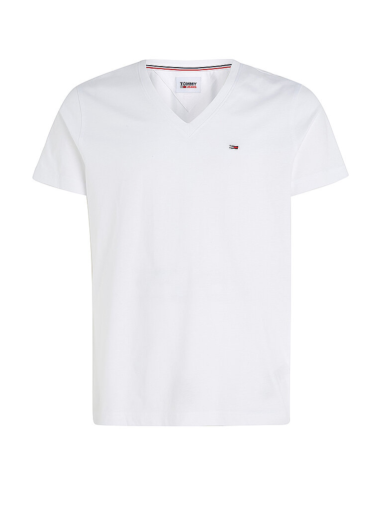 Tommy Jeans T-shirt à Manches Courtes Et Col En V Original Classic White S Homme 2